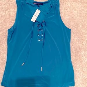 Pull over top it’s a deep aqua blue